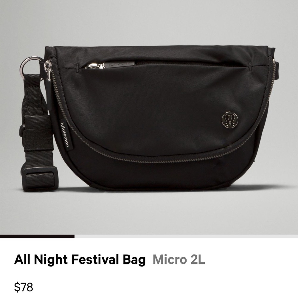 lululemon athletica Black All Night Festival Bag